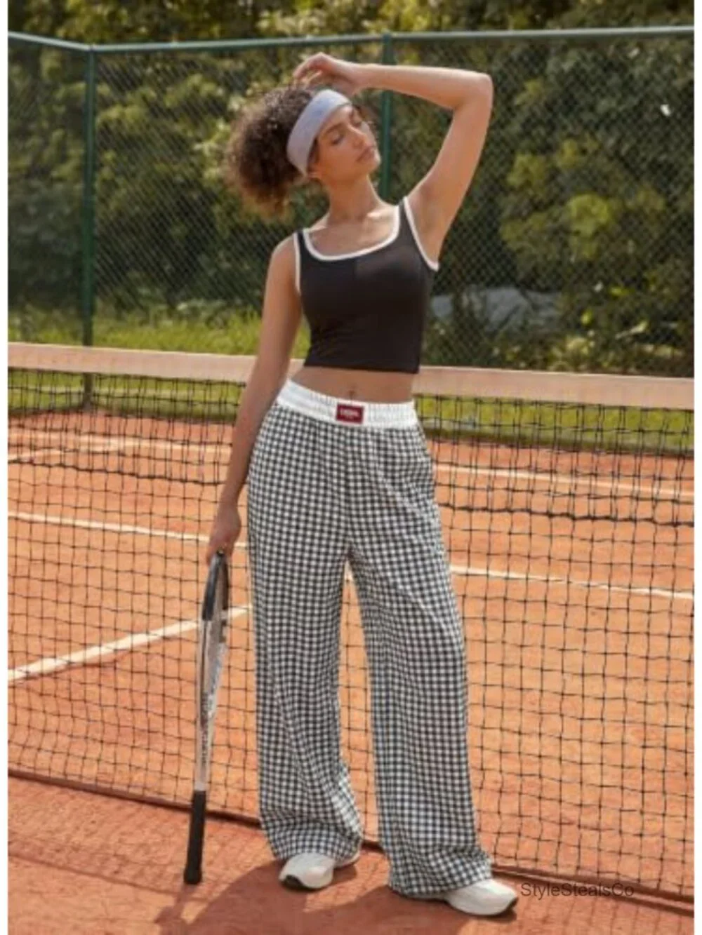 Wide Leg Lounge Pants with Pockets Elastic High Waisted Baggy Sweatpants